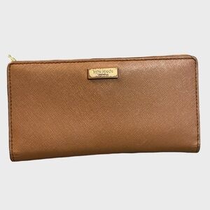 Kate Spade Cedar Street Neda Saffiano Leather Wallet Brown
